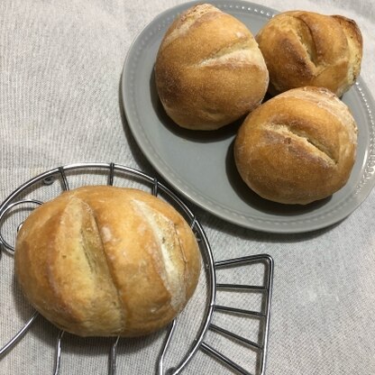 ミニサイズで作ってみました♪
おうちで簡単にフランスパンが作れるなんて嬉しい☺︎